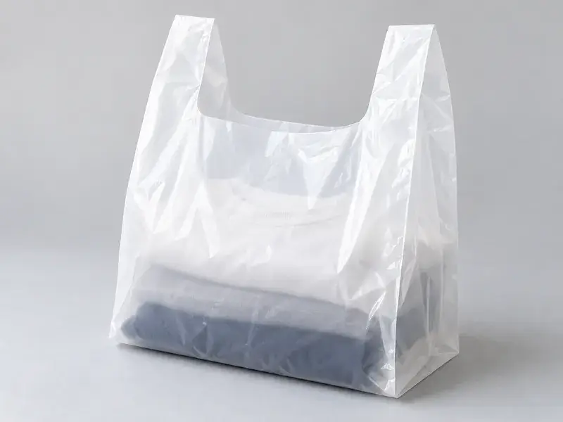 袋本体と持ち手が一体になったレジ袋タイプ