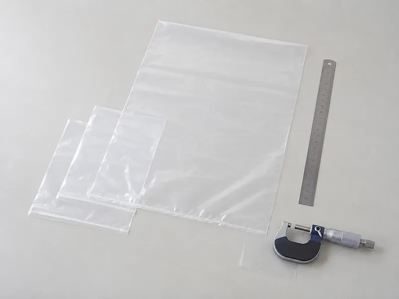 ポリ袋の号数・サイズ・厚みを確認するイメージ