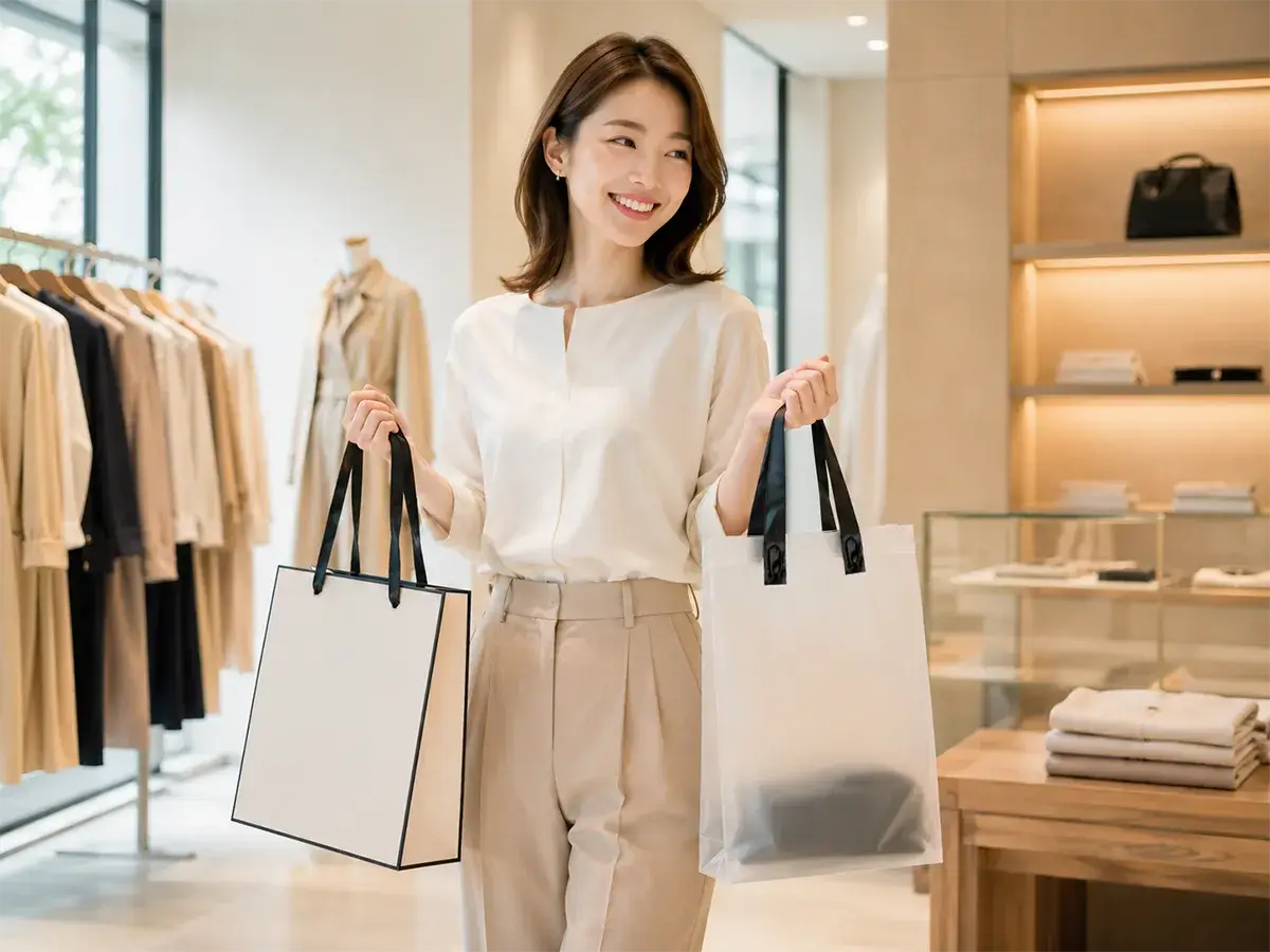 アパレル向けオリジナルショッパーの製作イメージ