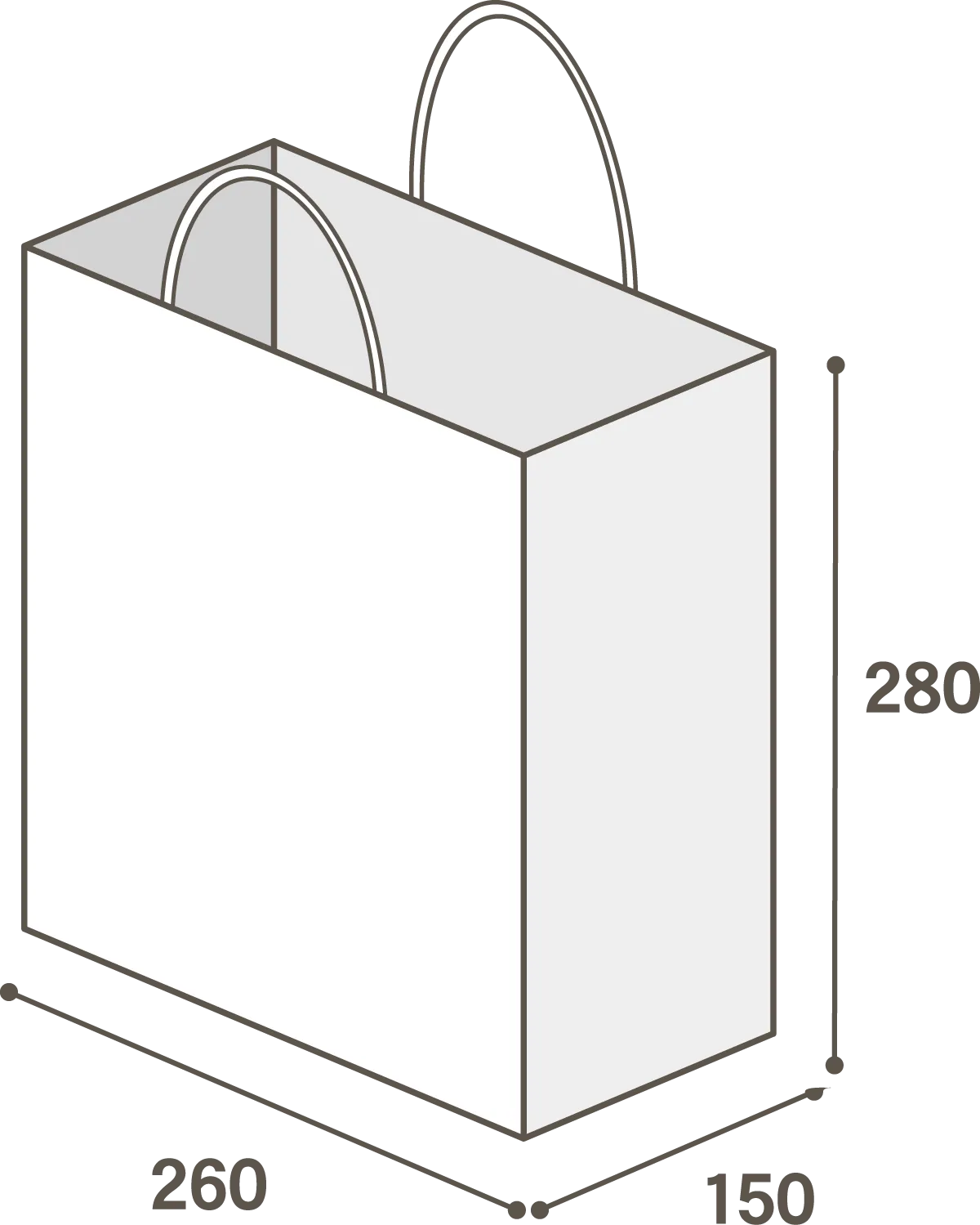 オリジナル紙袋 サイズ＆数量を選ぶ サイズ：巾260×マチ150×丈280mmの紙袋