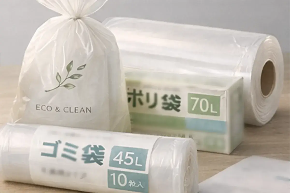 ポリエチレン製のゴミ袋やロール袋などポリ袋製品のイメージ