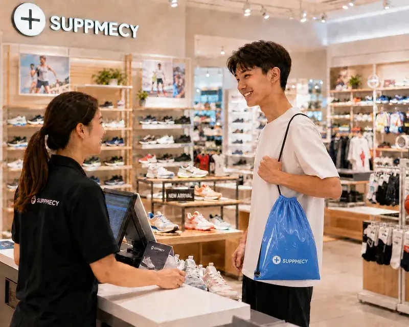 スポーツ用品・シューズショップで使用するショルダーバッグ